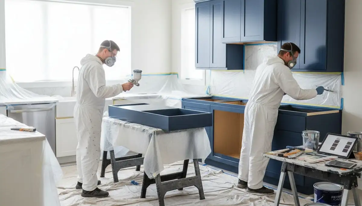 San Jose, CA cabinet painting service for durable kitchen cabinet refinishing with a smooth, professional finish