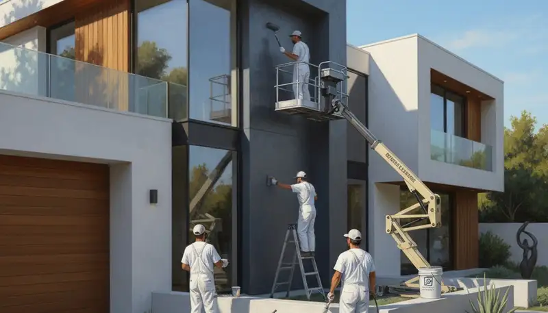 San Jose, CA house painters applying exterior paint for a home improvement project