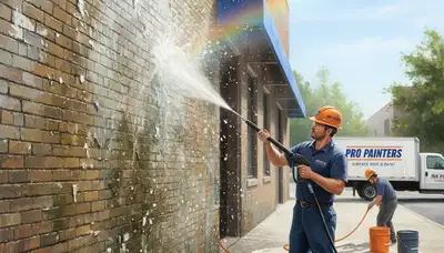 San Jose, CA pressure washing service cleaning exterior surfaces for a paint business
