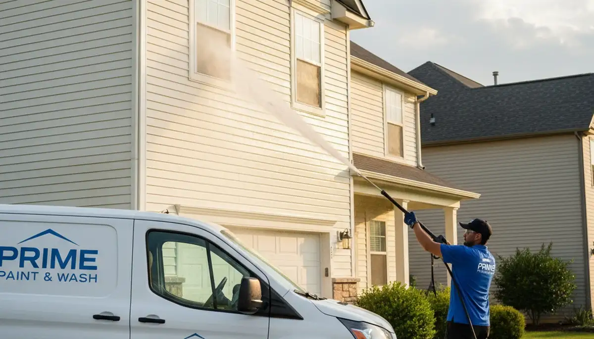 San Jose Paint Pros pressure washing vinyl siding in San Jose, CA